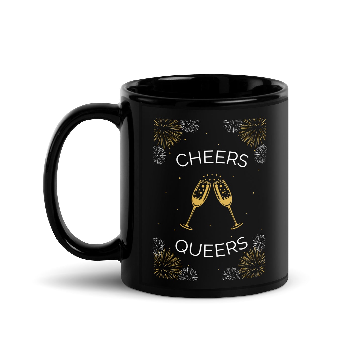 Cheers Queers Black Glossy Mug