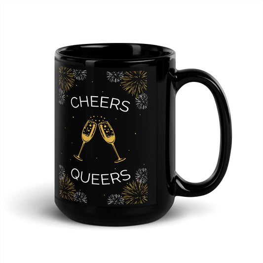 Cheers Queers Black Glossy Mug