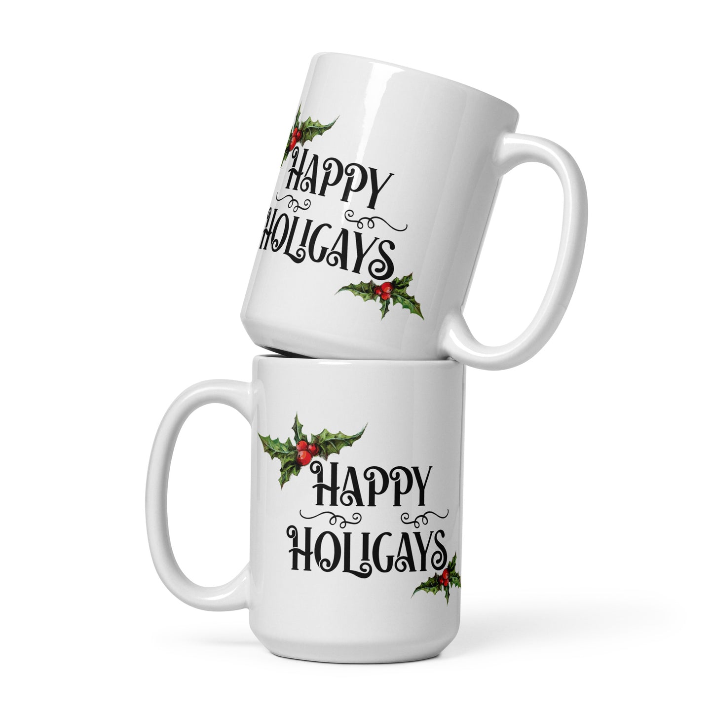 Happy Holigays White glossy mug