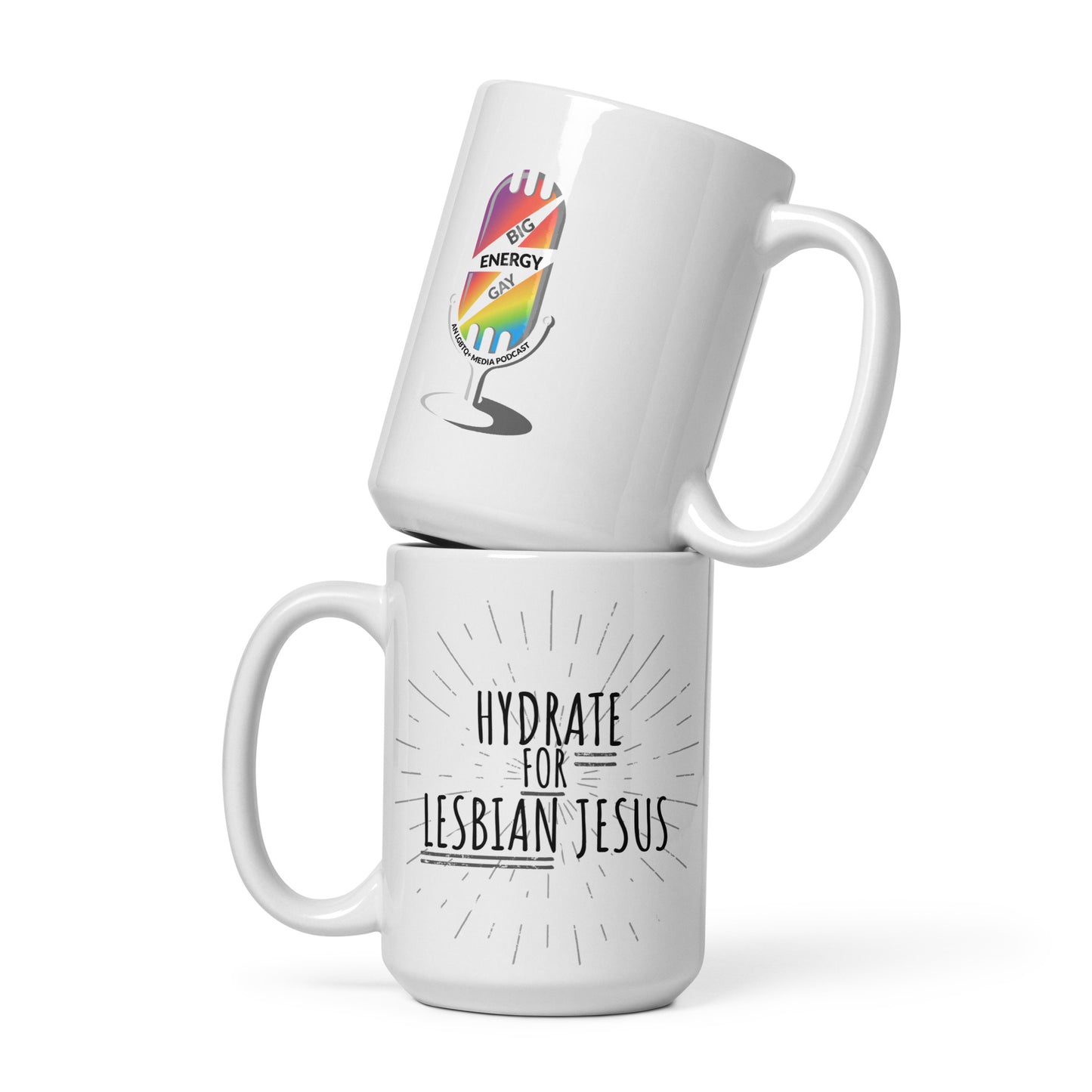 Hydrate for Lesbian Jesus White Glossy Mug