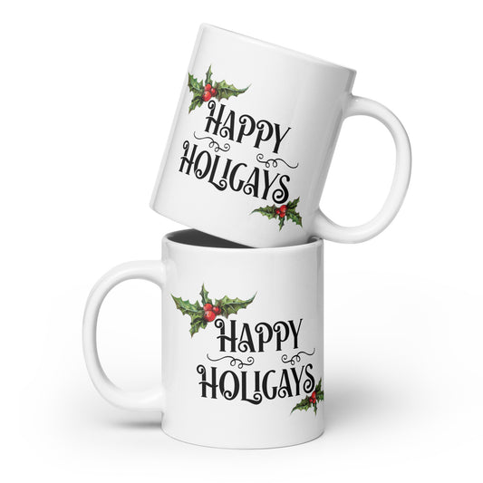 Happy Holigays White glossy mug
